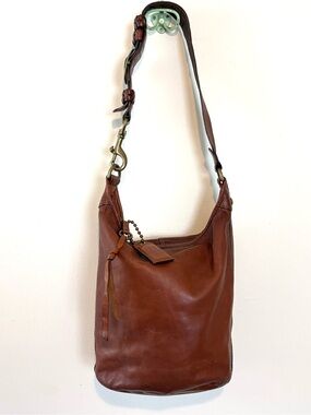 Vintage Coach 2007 XL Bleecker duffle leather tattersall whipstitch bag